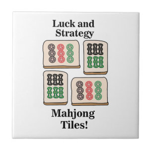 Carreau Joueurs de Mahjong amateurs de stratégie chanceuse