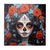 Carreau Jour De La Fille Du Crâne Sucre Des Morts (Devant)