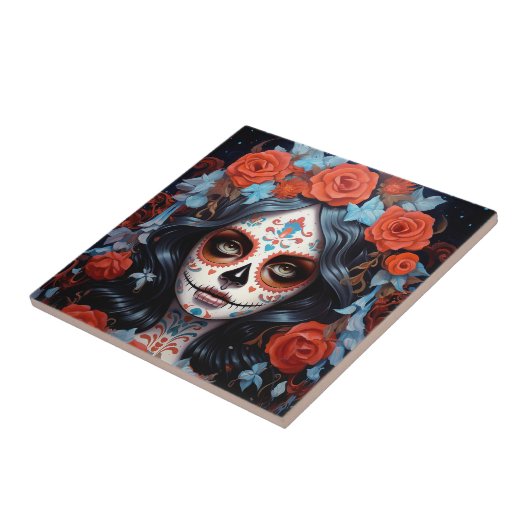 Carreau Jour De La Fille Du Crâne Sucre Des Morts (Côté)