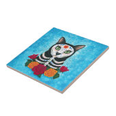 Carreau Jour de l'art mort de chat de crâne de sucre de (Côté)