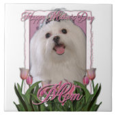 Carreau Jour de mères - tulipes roses - maltais (Devant)