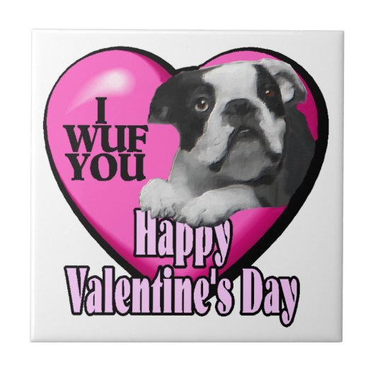 Carreau Jour des Valentines de Boston Terrier (Devant)