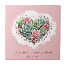 Jour des Valentines du Coeur Succulent Rose Cute