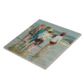Carreau Jour d'été à Brighton Beach (par E.H. Potthast) (Côté)