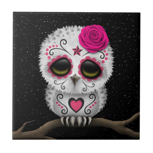 Carreau Jour rose mignon des étoiles mortes de hibou de (Devant)