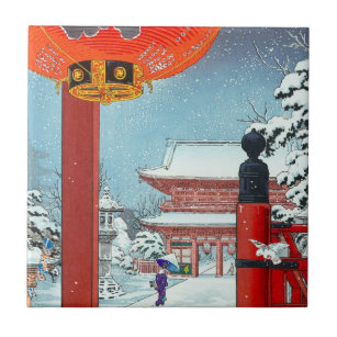 Carreau Journée d'hiver au temple Asakusa Tsuchiya Koits