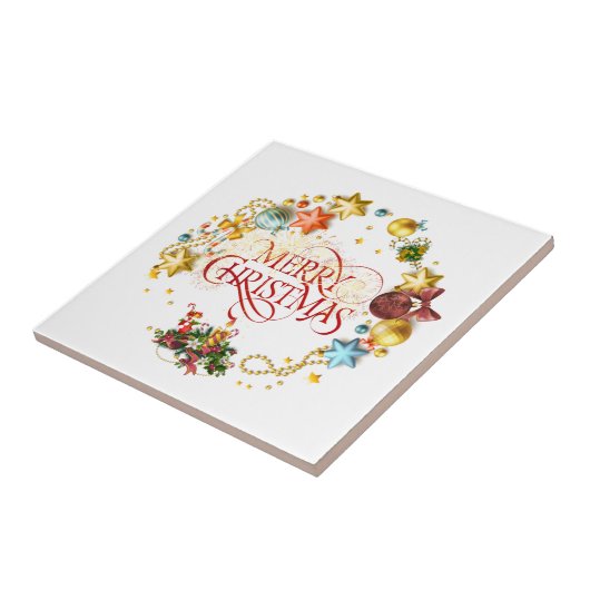 Carreau Joyeuse couronne de Noël (Côté)