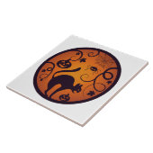 Carreau Joyeuse lanterne d'Halloween araignées et chauves- (Côté)