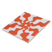 Carreau Joyeuse marguerite rétro en orange et blanc (Côté)