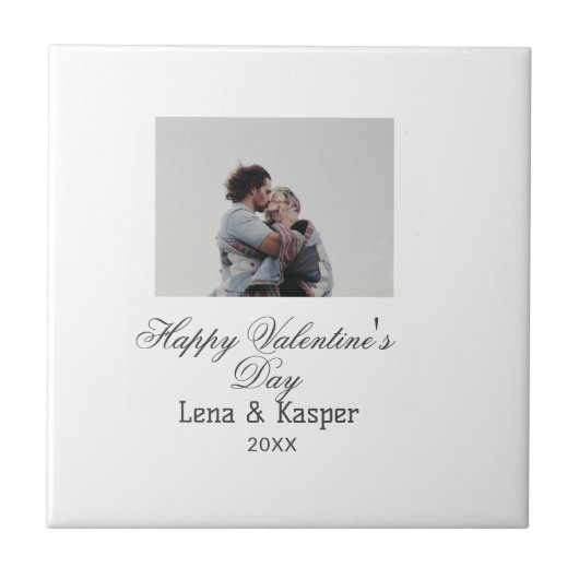 Carreau Joyeuse Saint-Valentin couple photo moderne simple (Devant)