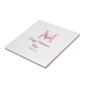 Carreau Joyeuse Saint-Valentin monogramme rose nom amour f (Côté)