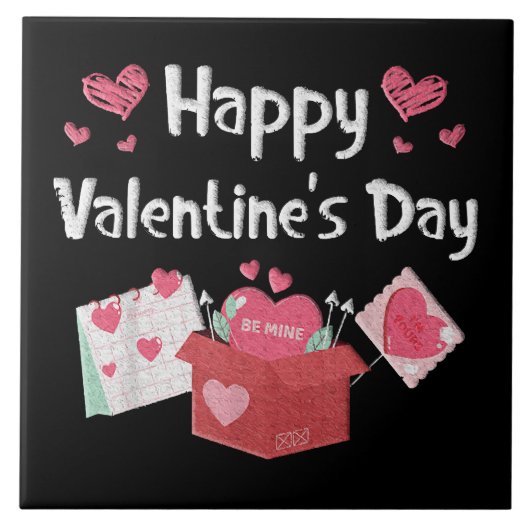 Carreau Joyeuse Saint-Valentin Sois Mienne Cœurs Mignons (Devant)