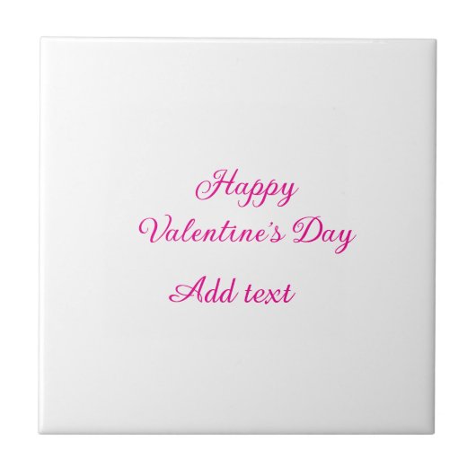 Carreau Joyeuse Saint-Valentin texte rose nom message (Devant)