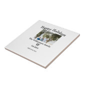 Carreau Joyeuses vacances famille photo renuion nom lettre (Côté)