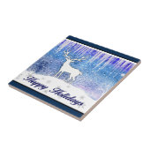 Carreau Joyeuses Vacances Scène de Cerfs (Côté)