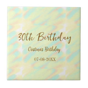 Carreau Joyeux 30e anniversaire jaune orange aquarelle mod