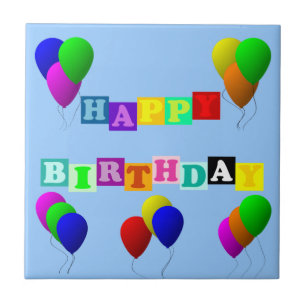 Carreau Joyeux anniversaire avec des ballons par ShirleyTa