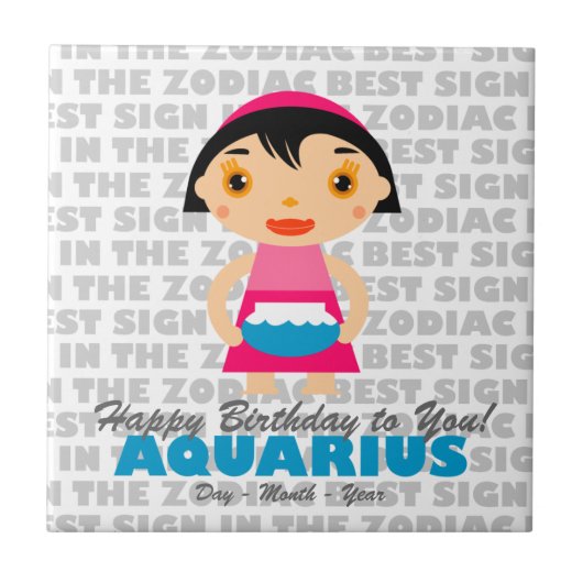 Carreau Joyeux anniversaire de l'Aquarius (Devant)
