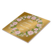 Carreau Joyeux Anniversaire Rose Dorée Personnalisée (Côté)