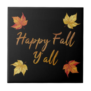 Carreau Joyeux automne Y'all Feuille d'érable d'automne