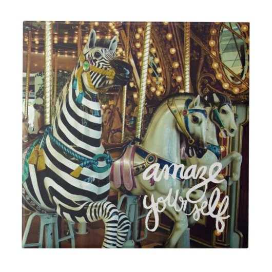 Carreau Joyeux Cheval et Zebra vous émerveillent (Devant)