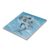 Carreau Joyeux Dolphin Watercolor Beach Océan (Côté)