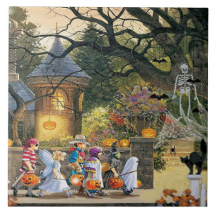 Carreau Joyeux enfants d'Halloween