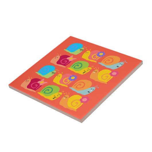 Carreau Joyeux escargots mignons (Côté)