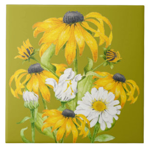 Carreau Joyeux été sur une vignette en céramique