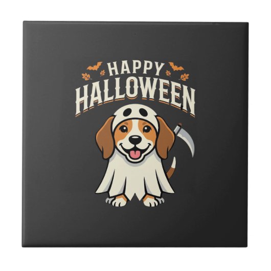 Carreau Joyeux Halloween Beagle Chien Design_1 (Devant)