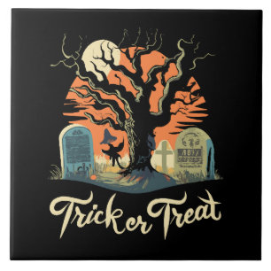 Carreau Joyeux Halloween de votre cimetière drôle !