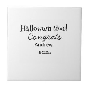 Carreau Joyeux Halloween félicitations nom date année dipl