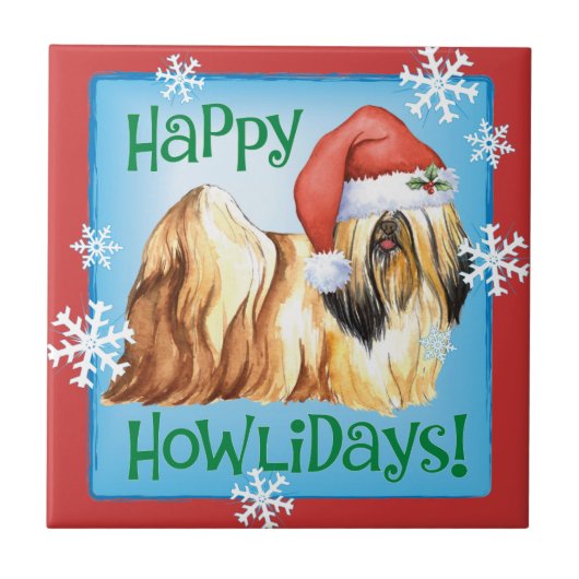 Carreau Joyeux Howlidays Lhasa Apso (Devant)