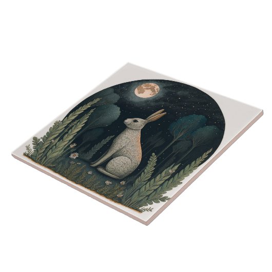 Carreau Joyeux lapin au clair de lune (Côté)