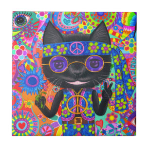 Carreau Joyeux lunettes de soleil hippie pour chats pour l