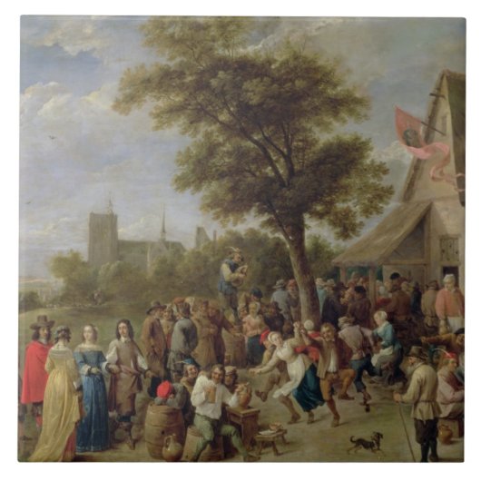 Carreau Joyeux-Making de paysans, c.1650 (huile sur la (Devant)
