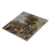 Carreau Joyeux-Making de paysans, c.1650 (huile sur la (Côté)