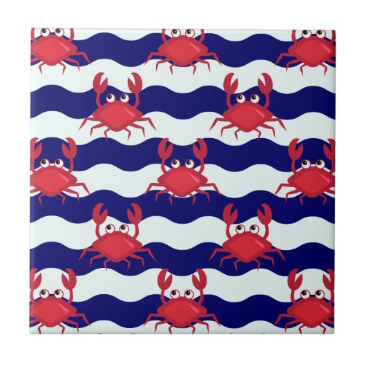 Carreau Joyeux Motif de crabes (Devant)