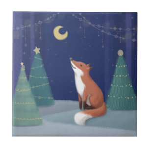 Carreau Joyeux Noël : Art Illustration Fox