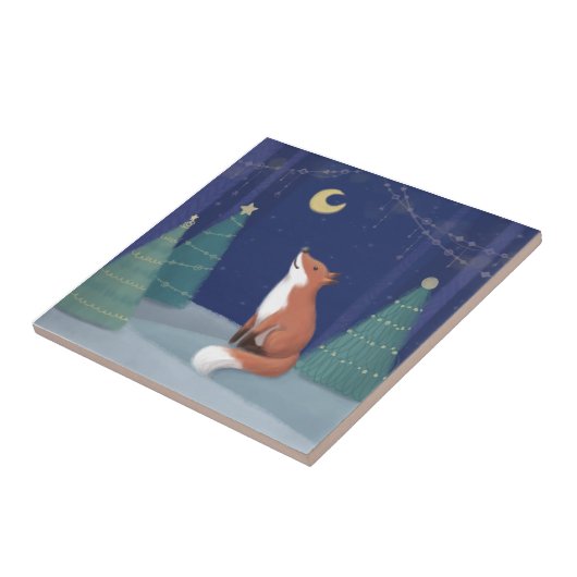 Carreau Joyeux Noël : Art Illustration Fox (Côté)