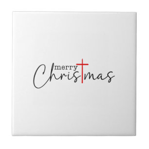 Carreau Joyeux Noël Croix Christ Xmas Hommes Femmes