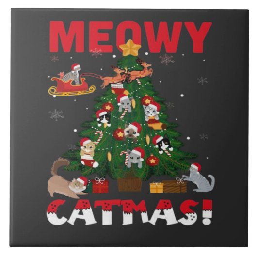 Carreau Joyeux Noël félin (Devant)