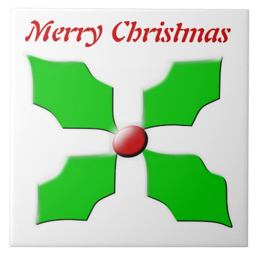 Carreau Joyeux Noël Holly Tile personnalisable (Devant)