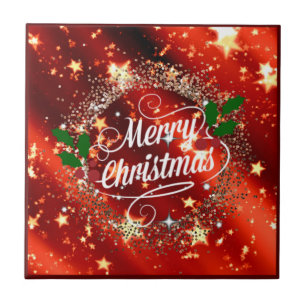 Carreau Joyeux Noël, paillettes et éclat,