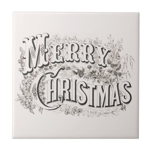 Carreau Joyeux Noël, Vintage Currier & Ives (reprod) (Devant)