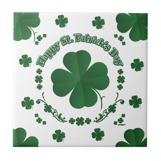 Carreau Joyeux Shamrocks de St Patrick (Devant)