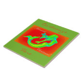 Carreau joyeux sirène noël rouge/vert (Côté)