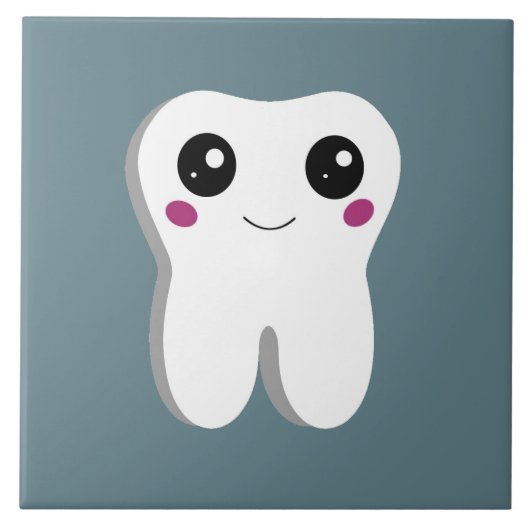 Carreau Joyeux sourire Dental Tooth Cute (Devant)