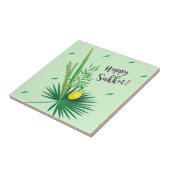 Carreau Joyeux Sukkot Lulav et Motif d'aquarelle Etrog (Côté)