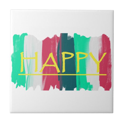 Carreau Joyeux Turquoise Rose Stripes Funky (Devant)